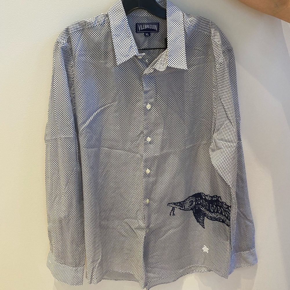 Vilebrequin Men Cotton/Linen Shirt Solid - Size XXL